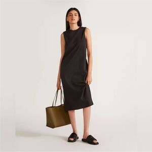 EVERLANE Black Organic Cotton Weekend Tank Midi Dress sz XS